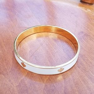 Kate Spade White and Gold Spade Bangle